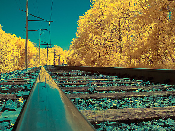 Railroad Tracks in Infrared