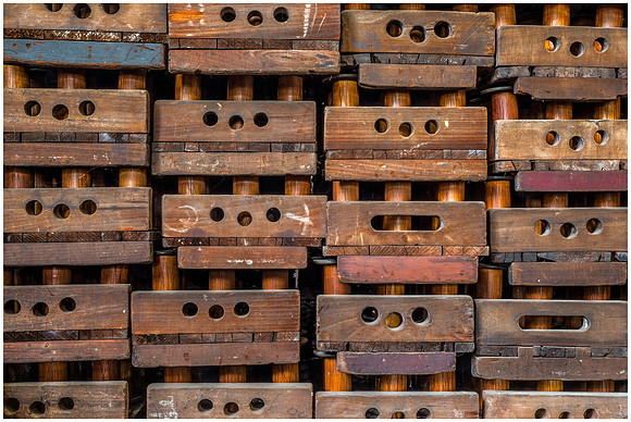 Wooden Crates of Bobbins