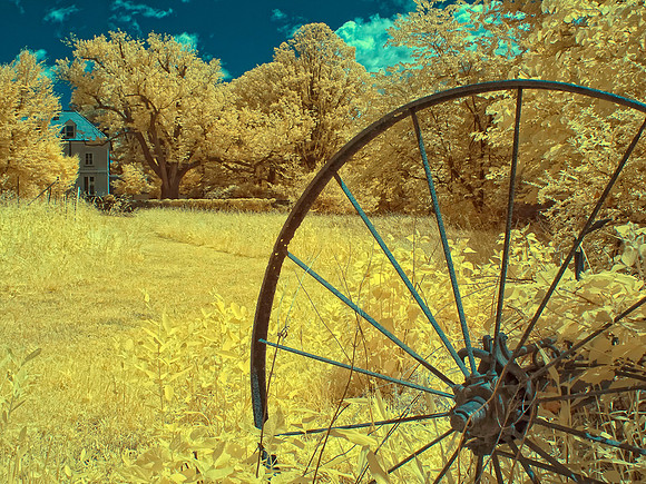 Rusted Wheel in Color Infrared