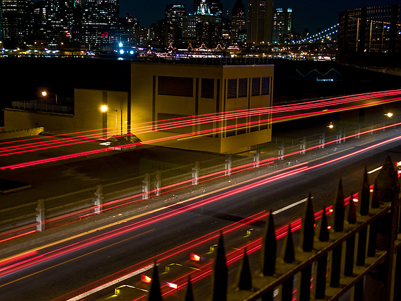 Light Streaks to City